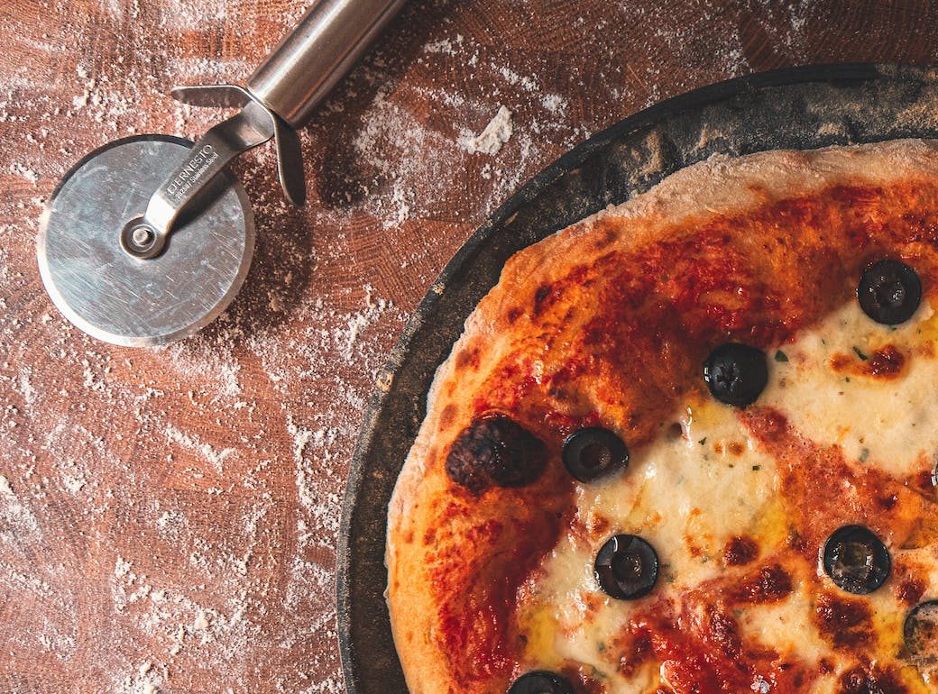 pizza with olives